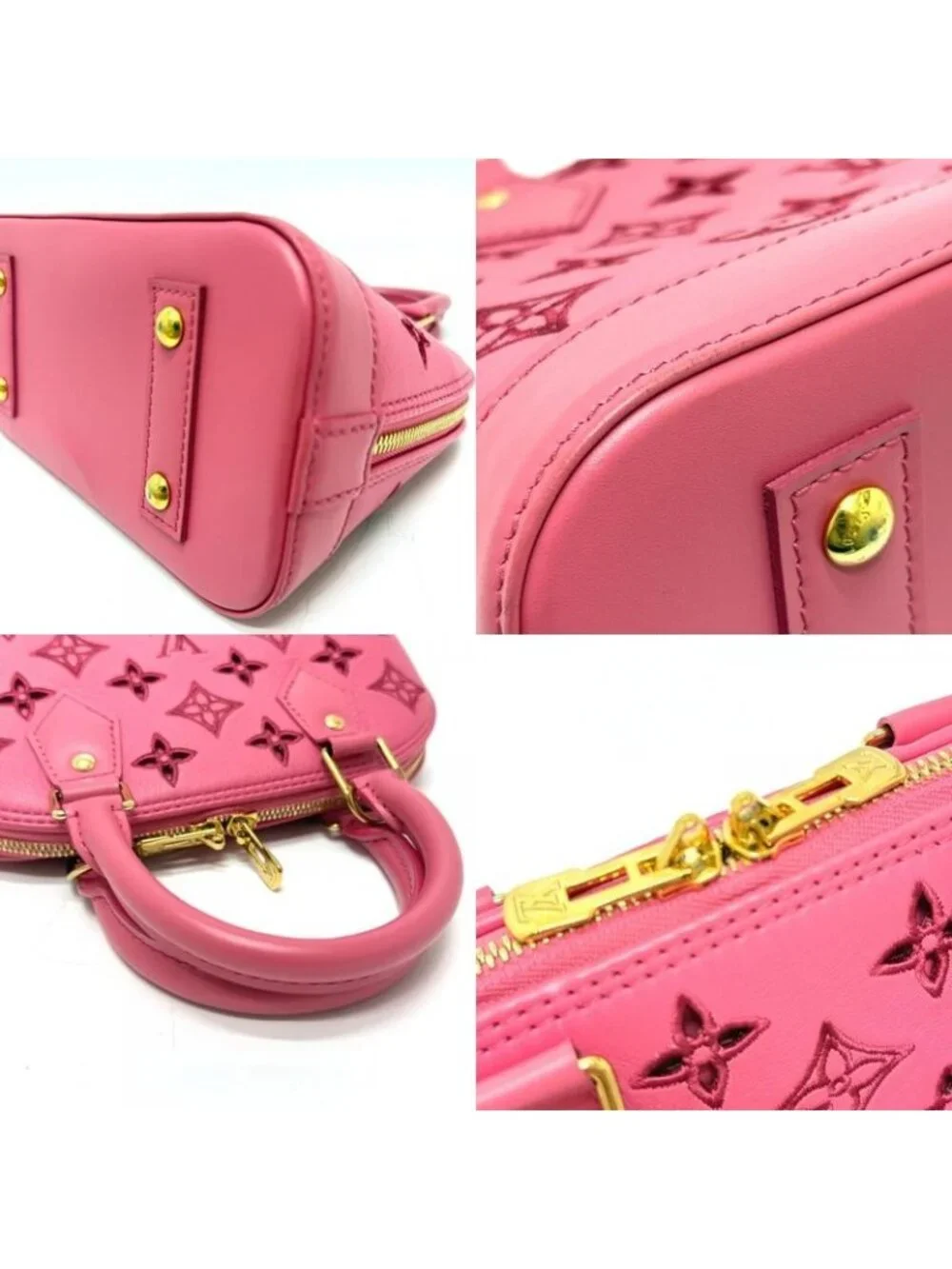 Louis Vuitton Handbag Broderie Anglaise Alma BB Leather Pink - Picture 7 of 9